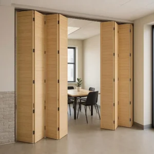 Bi-fold Blinds Small Business Conference Nook Space-saving, unique, and practical-easily opens up or closes off meeting zones.