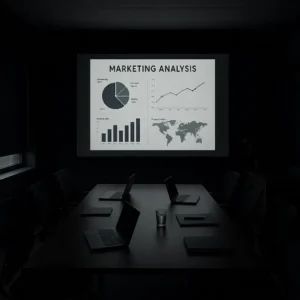 Blackout Blinds Presentation Room in Marketing Agency Focused, private, and darkened-blocks out distractions for clear visuals.