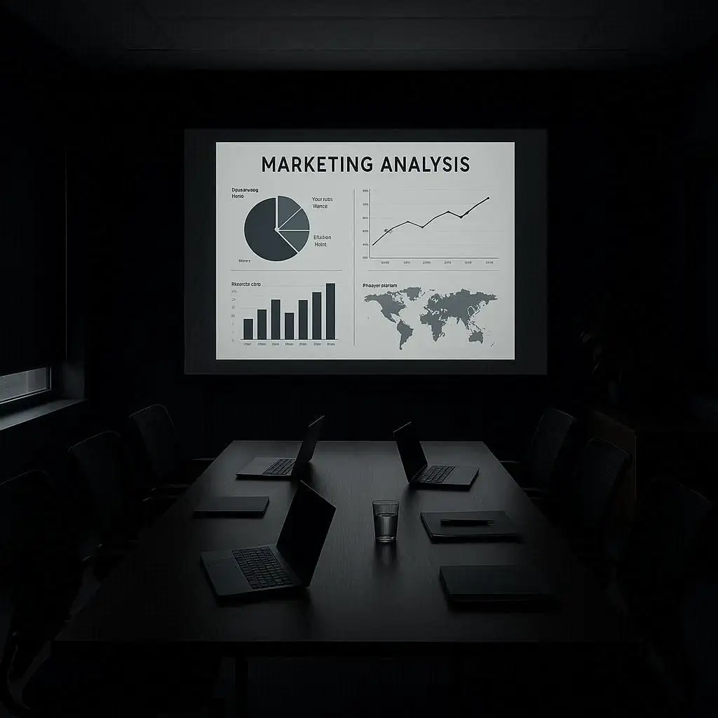 Blackout Blinds Presentation Room in Marketing Agency Focused, private, and darkened-blocks out distractions for clear visuals.