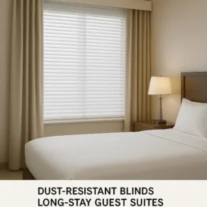 Dust-resistant Blinds Long-stay Guest Suites Clean, low-maintenance, and allergen-reducing-ensures comfort for extended stays.