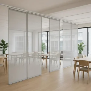 Panel Track Blinds Co-working Space Partition Contemporary, open, and spacious-divides large areas while maintaining an airy feel.