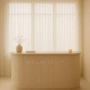 Translucent Blinds Wellness Spa Reception Light-diffused, soft, and gentle-creates a soothing, private atmosphere.