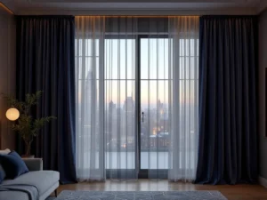 Layered window treatment combining drapes and blinds for versatile light control